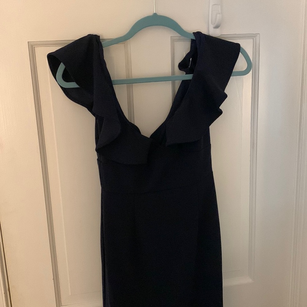 TOBI Too close to ruffle navy dress size XS.